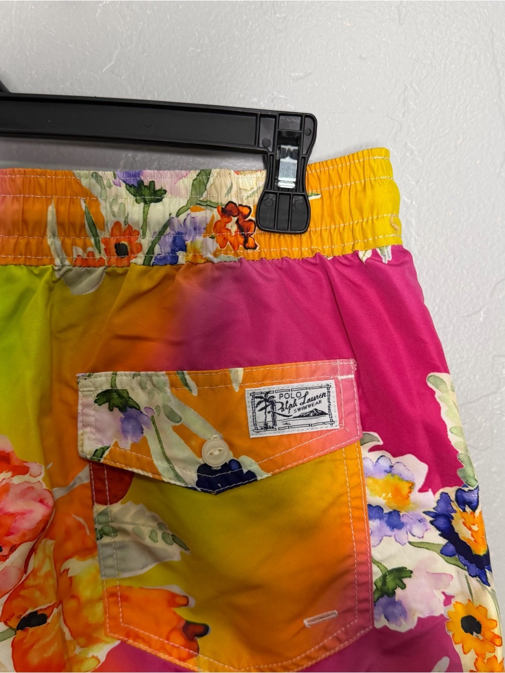 Polo Ralph Lauren Mens Orange Lined Floral Swim Trunks Sz L - Picture 4 of 9